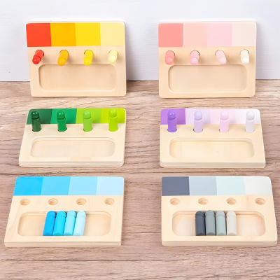 Montessori Farblernspiel aus Holz – Farben spielerisch entdecken!