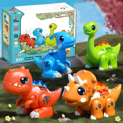 Interaktives Dino-Baukasten Spielzeug mit klang & Bewegung Regenbogen