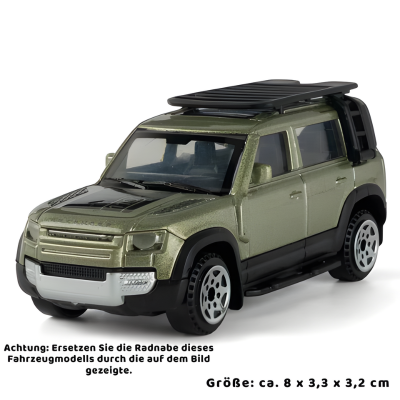 1:64 Land Rover Defender 110 – Robustes Metall-Modellauto Grün💚