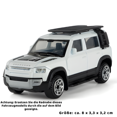 1:64 Land Rover Defender 110 – Robustes Metall-Modellauto Weiß🤍