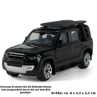 1:64 Land Rover Defender 110 – Robustes Metall-Modellauto Schwarz🖤