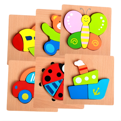 Holzspielzeug Puzzle für Jungen & Mädchen – Lernen & Spaß