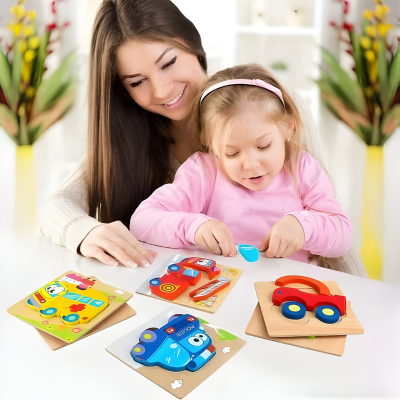 Holzspielzeug Puzzle für Jungen & Mädchen – Lernen & Spaß