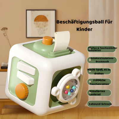 Montessori Beschäftigt Würfel für Kinder – 6 Lernspiele in einem Würfel New Grün