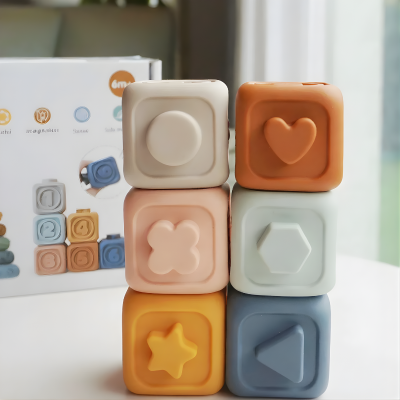 Weich Silicone Montessori Blöcke – Lernen, Stapeln & Spielen