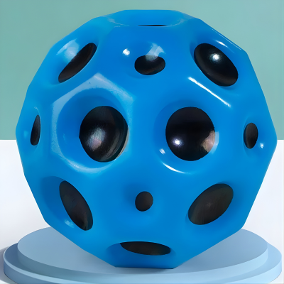 Hochelastischer Lochball – Weicherer Sprung- und Stressball für draußen Blau