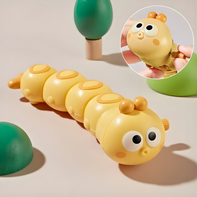 Süße Cartoon-Krabbelraupe – Spaßiges Uhrwerk-Spielzeug für Kids Orange