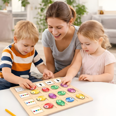 Montessori Holzspiel – Logisches Denken & Farben spielerisch lernen