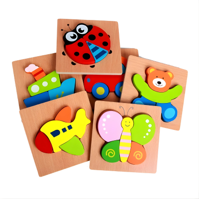 Holzspielzeug Puzzle für Jungen & Mädchen – Lernen & Spaß