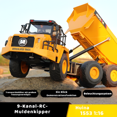 HUINA 1553 RC Muldenkipper – Metall-Leistung mit Licht & Klang