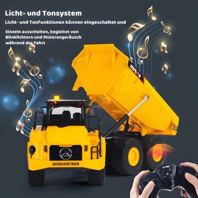 HUINA 1553 RC Muldenkipper – Metall-Leistung mit Licht & Klang