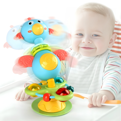 Interaktives Baby Drehspielzeug– Mit Saugnapf & Musik für Hochstuhl