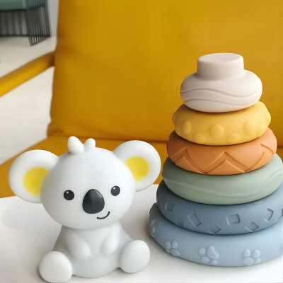 Weich Silicone Montessori Blöcke – Lernen, Stapeln & Spielen 6 Stück B