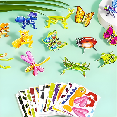 25 Stück Lustige Insekten Puzzles – Spaß & Lernen für Kinder Insektenpuzzle