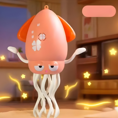 Interaktiver tanzender Roboter-Oktopus mit Licht & Musik Rosa