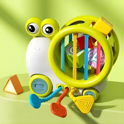Baby Schnecke Sensorik Spielzeug mit Formen Sortierer Grün💚