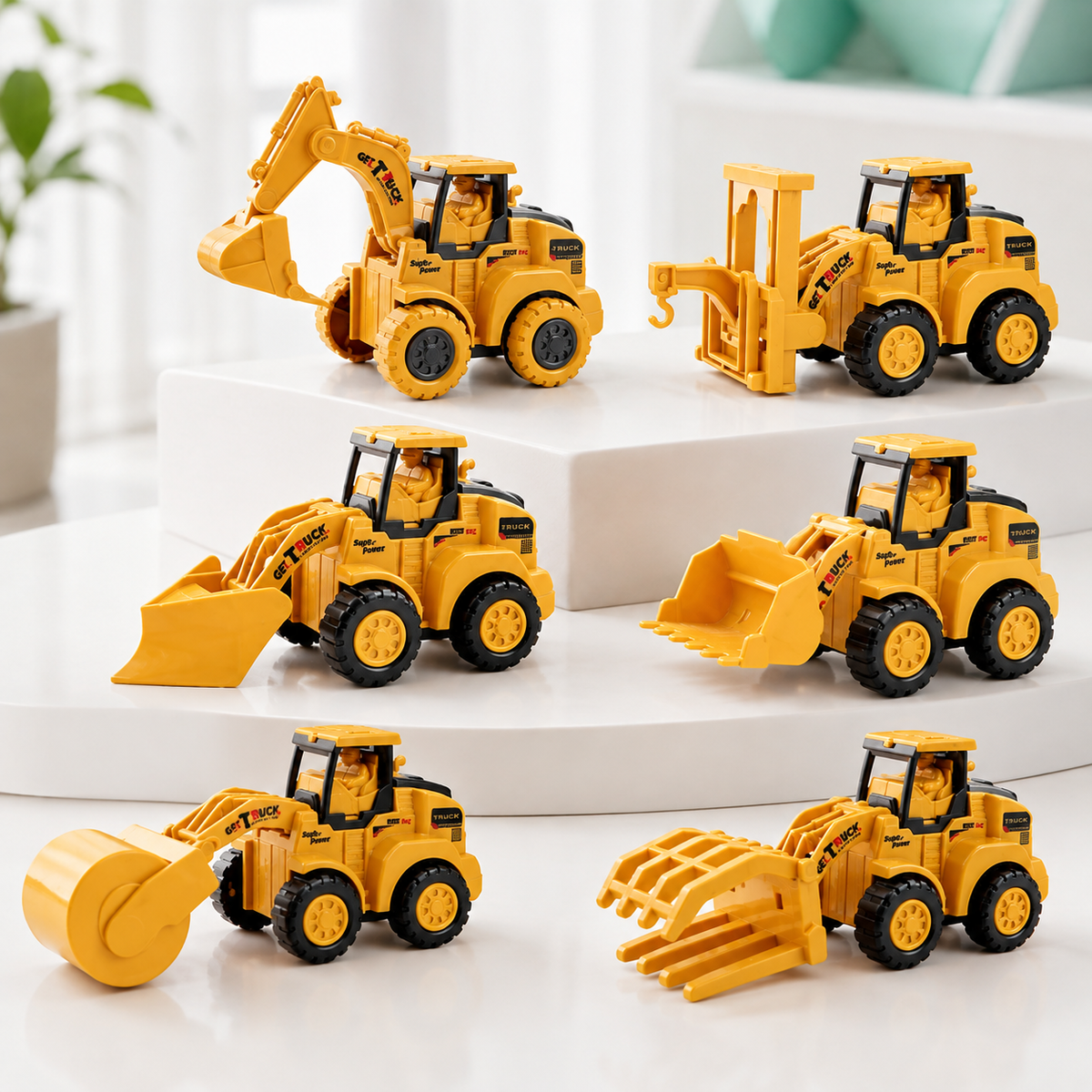 Mini-Baustellen-Fahrzeug Satz – Kreatives Lernspielzeug für kleine Baumeister 6er-Pack