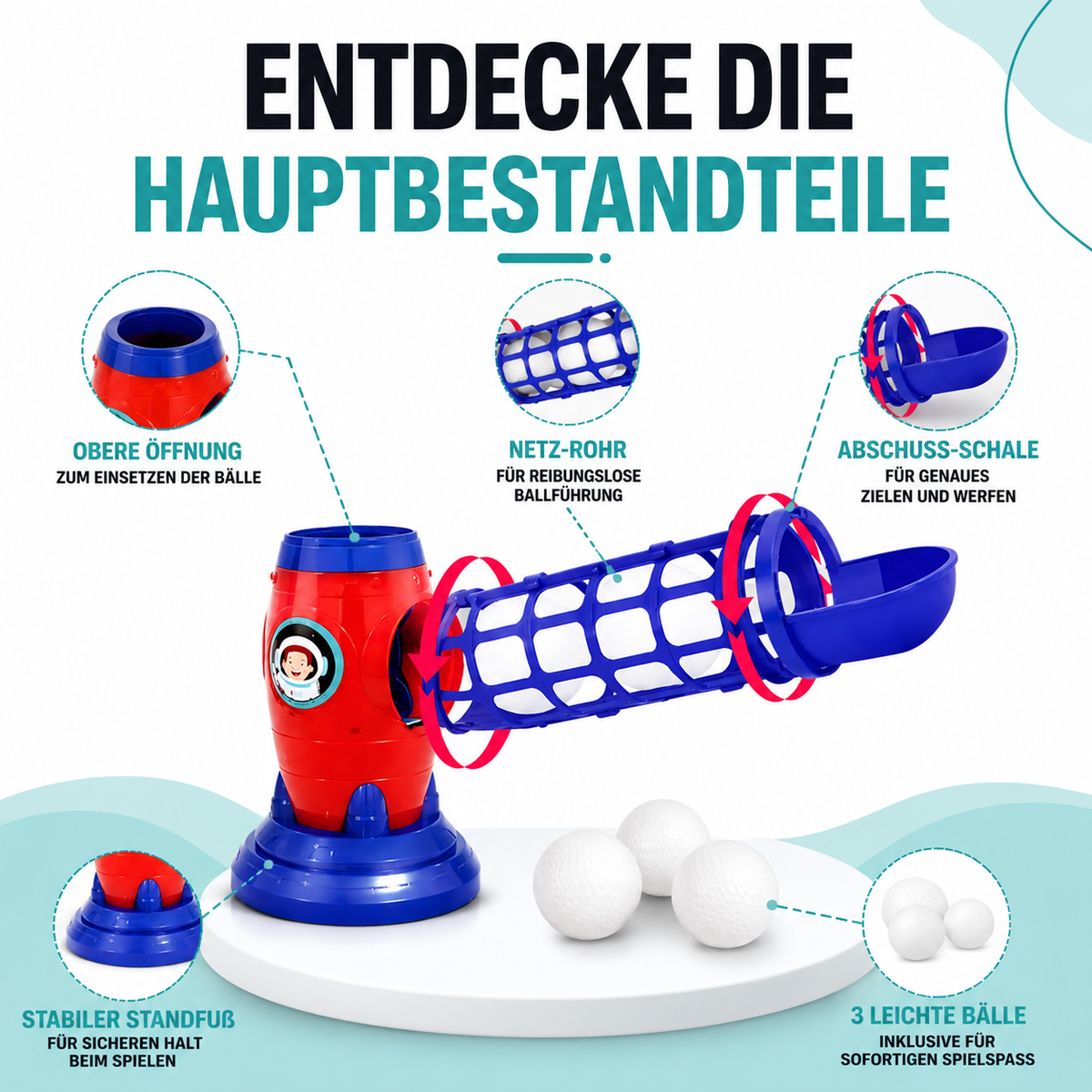 Interaktives Kinder Baseball Trainingsset mit Auto-Launcher Elektrisch