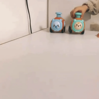 Karikatur Zugspielzeug – Musik, Pfeife & Gesichtstausch