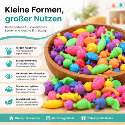 100-teiliges Pop-Perlen DIY-Schmuckset – Kreativer Prinzessinnen-Bastelspaß