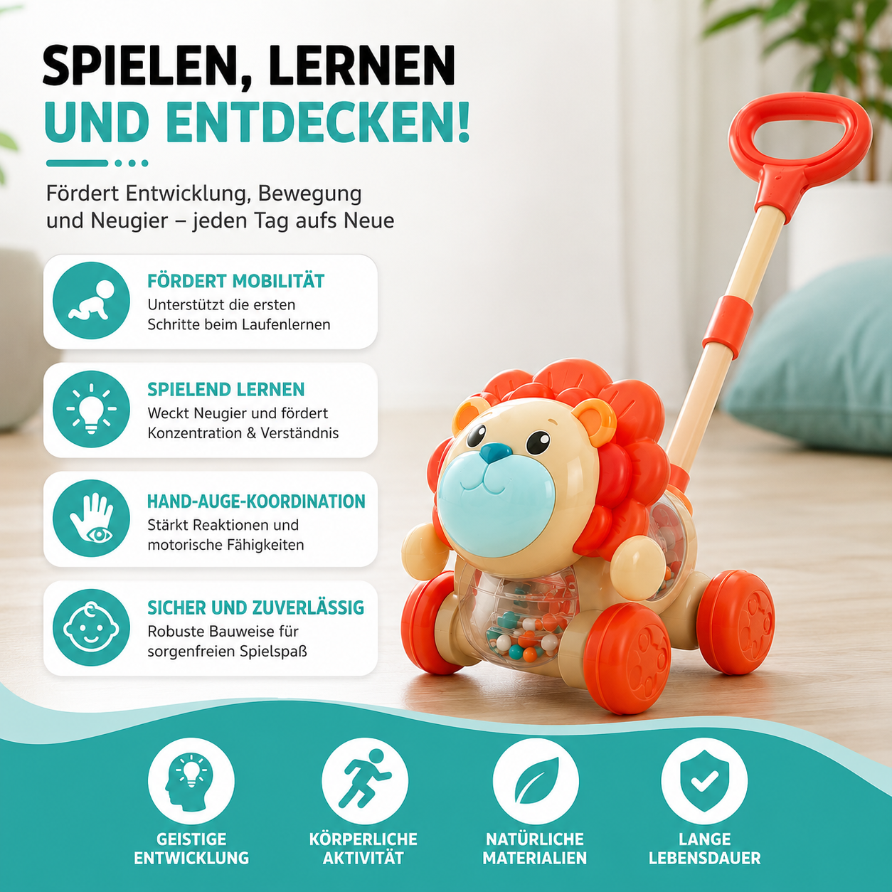 Magische Bubble-Maschine für Kinder mit Licht & Schiebestange
