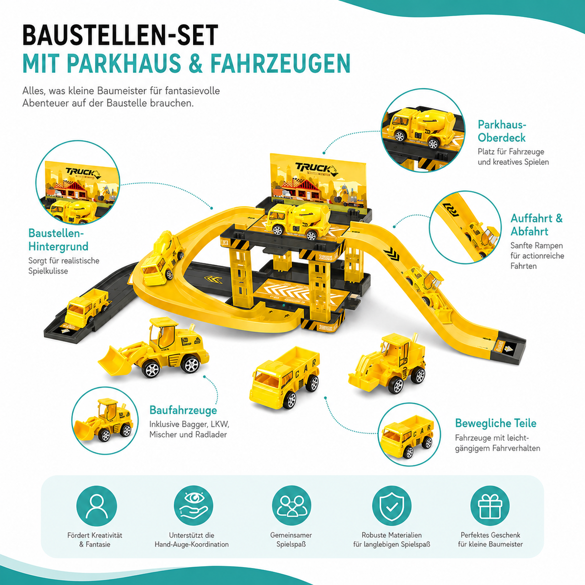 Dino Parken Schiene– Actionreiches Auto-Spielset für Kinder