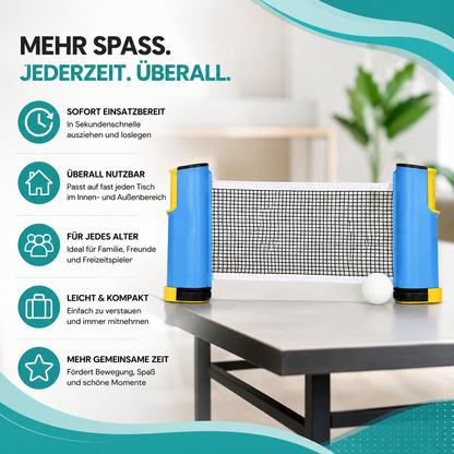 Einziehbares Tischtennisnetz - Passend für Jeden Tisch!