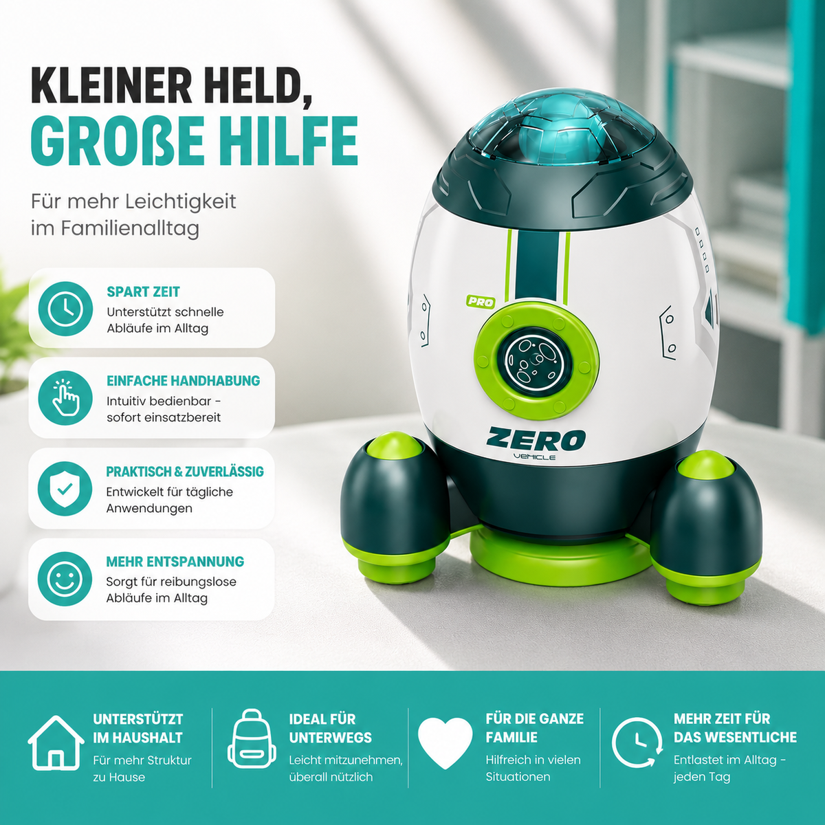 3-in-1 Weltraum Raketen-Spielset mit Astronaut