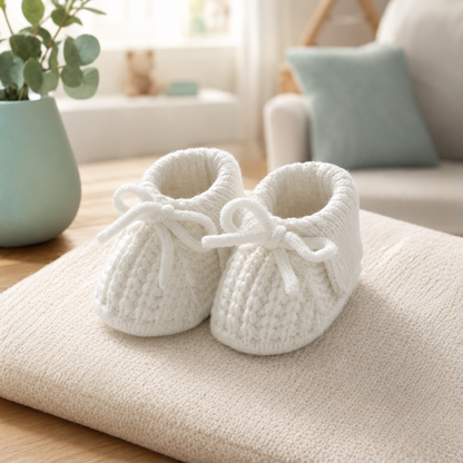 Weiche Baby-Strickschuhe – Atmungsaktiv & sicher (0–18 Monate)