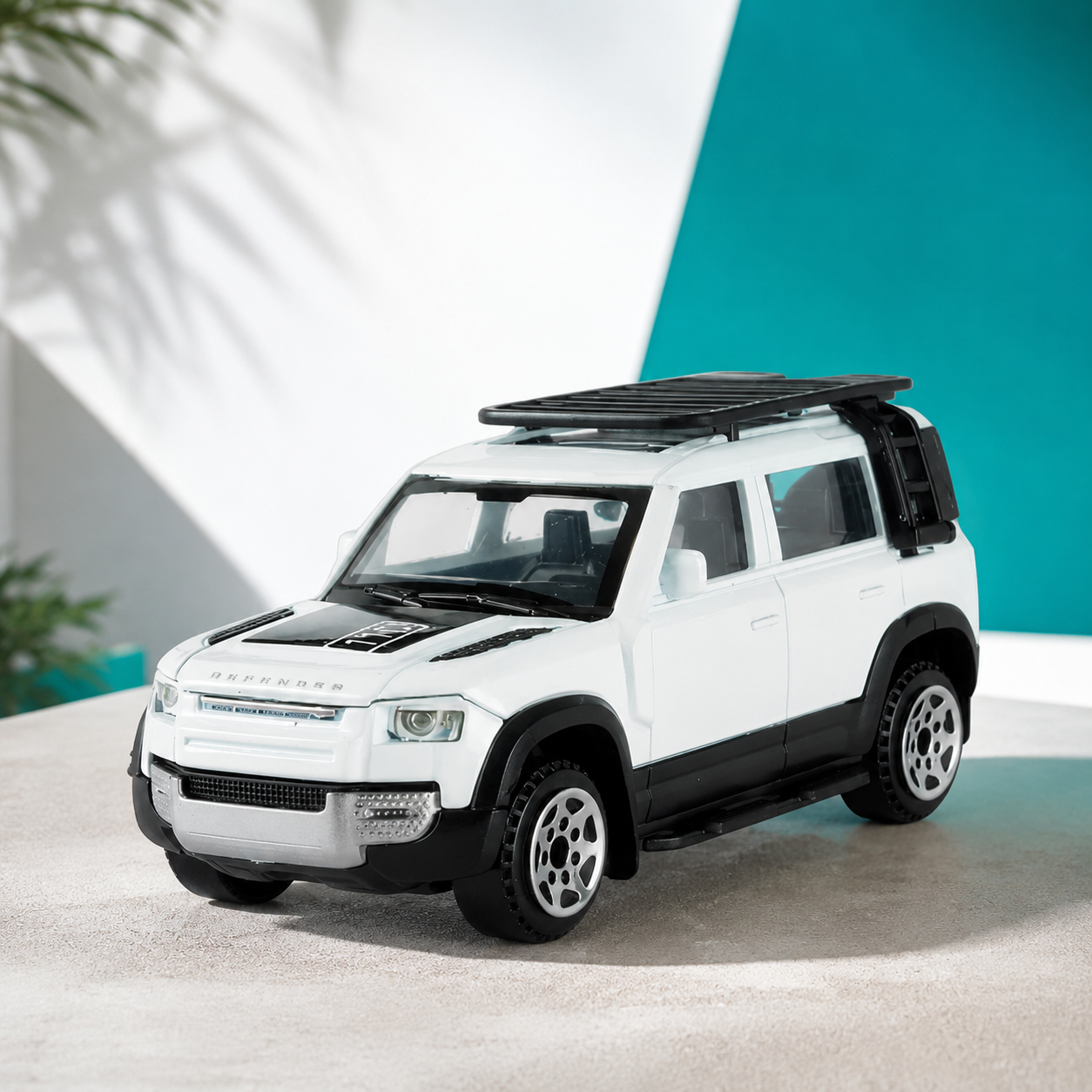 1:64 Land Rover Defender 110 – Robustes Metall-Modellauto Weiß🤍