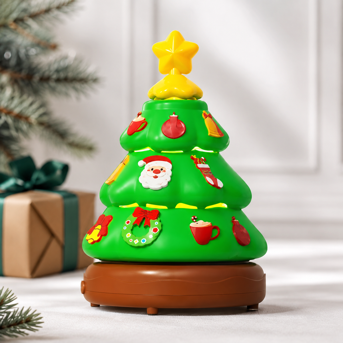 Magische Weihnachtsbaum Musikbox mit Seifenblasen & Licht