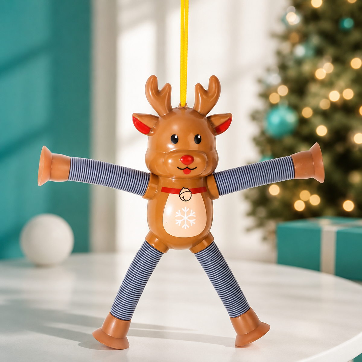 Dehnbare Weihnachtsfiguren – Weihnachtsmann, Schneemann, Elf & Lebkuchenmann EIk