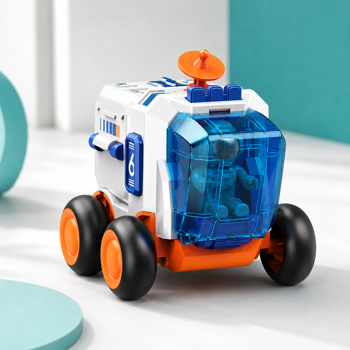 3-in-1 Weltraum Raketen-Spielset mit Astronaut Oranges Weltraumauto