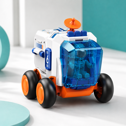 3-in-1 Weltraum Raketen-Spielset mit Astronaut Oranges Weltraumauto