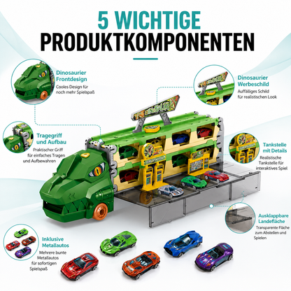 Großer Auto Transport Truck mit Rennstrecke & 6 Autos