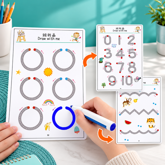 Montessori Zeichenspiel für Kinder – Konzentration, Formen & Zahlen