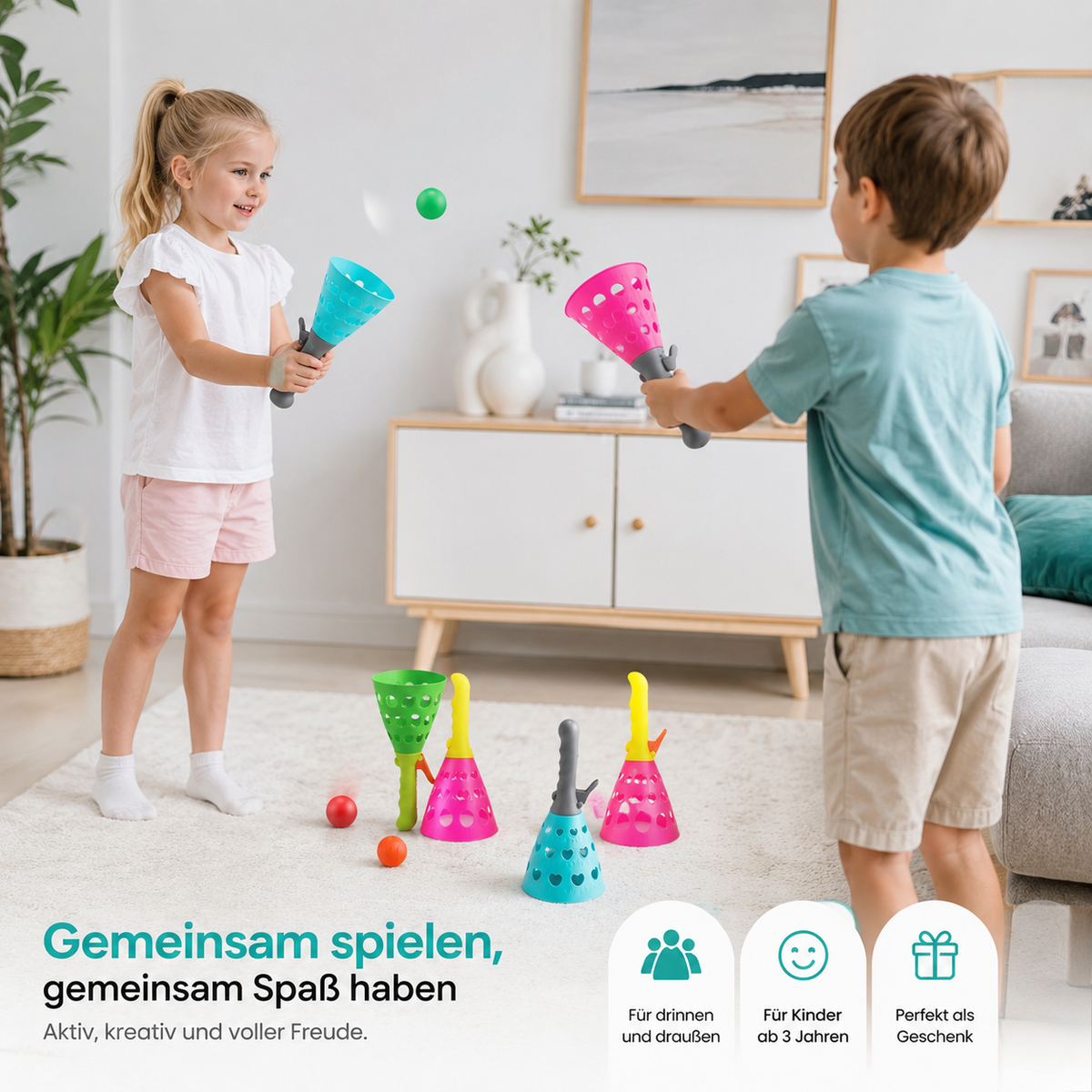 Wurf & Fang Spiel für Kinder – Motorik Trainer Satz