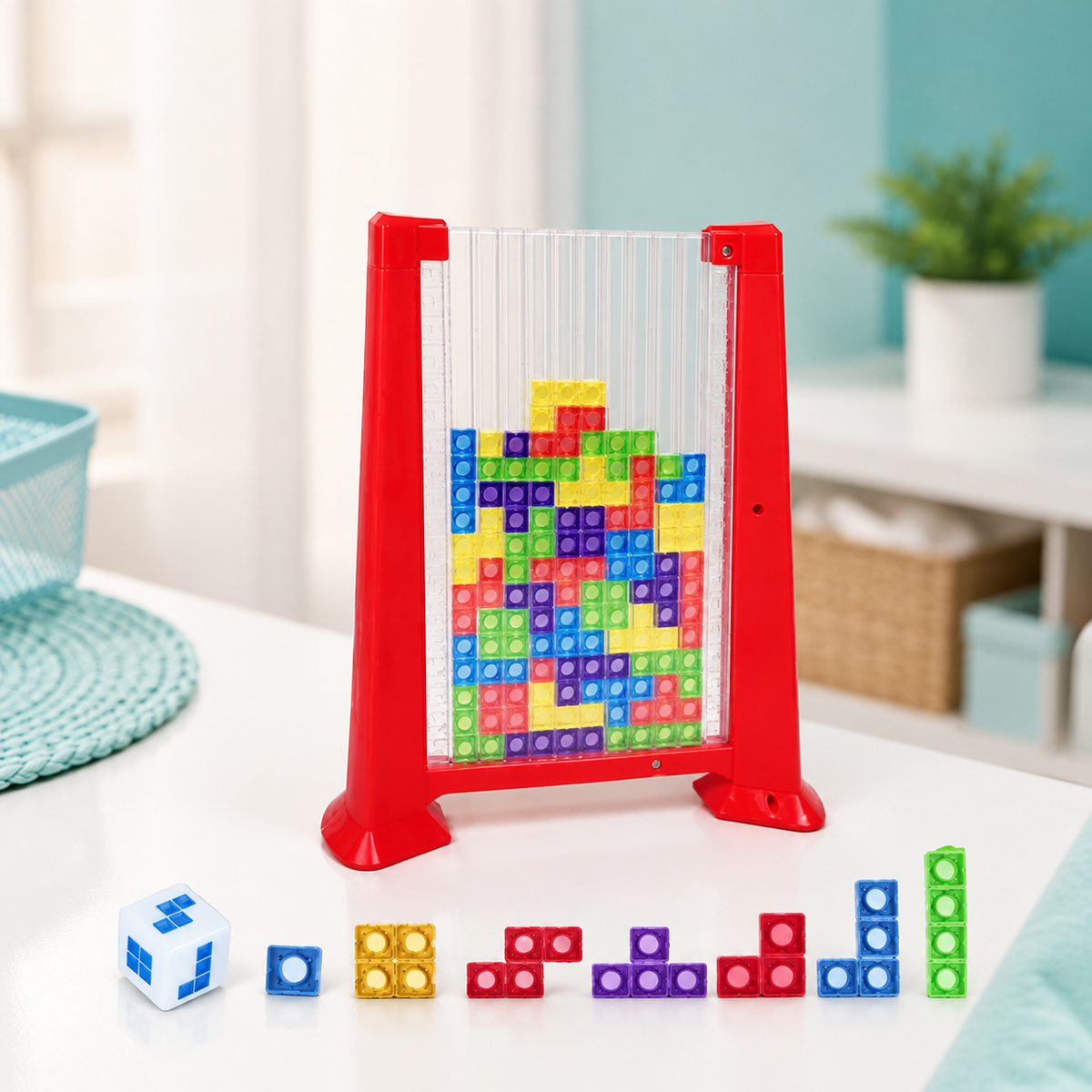 3D Tetris Puzzle – Kreatives Lernspiel für kluge Kinderhände Rot