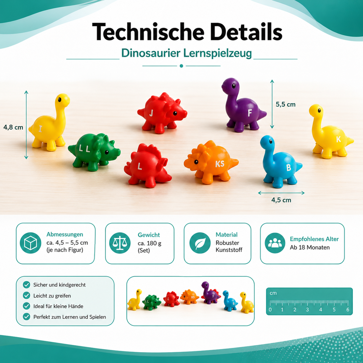 Dinosaurier Lernspielzeug – Farben, Zahlen & Buchstaben spielerisch entdecken