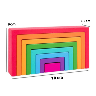 Montessori Regenbogen-Stapelspiel – Farbe, Lernen & Freude vereint