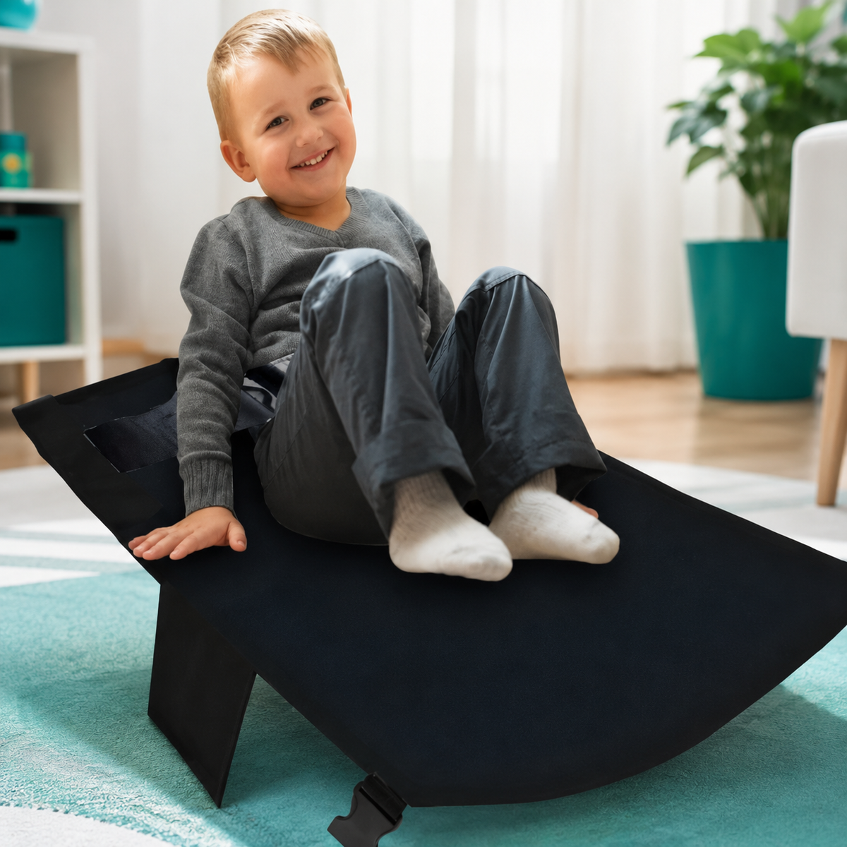 Kinder Flugzeug Fußstütze – Komfortables Reisebett für Flüge Schwarz🖤