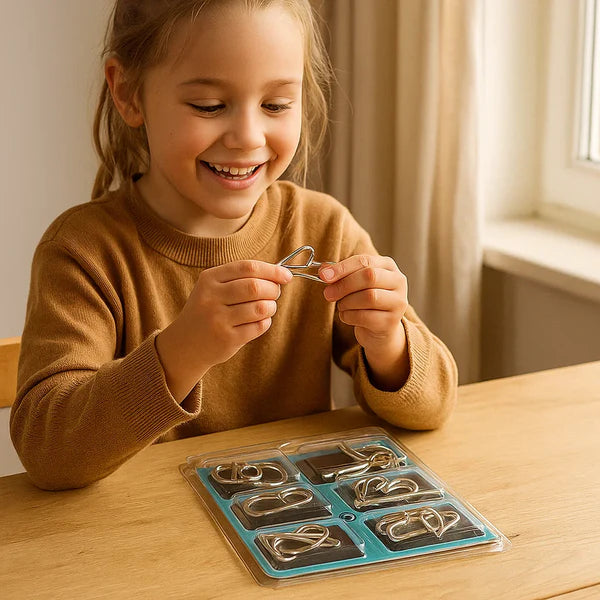 8-Teile Metall Montessori Puzzle – IQ & Gehirntraining für Erwachsene