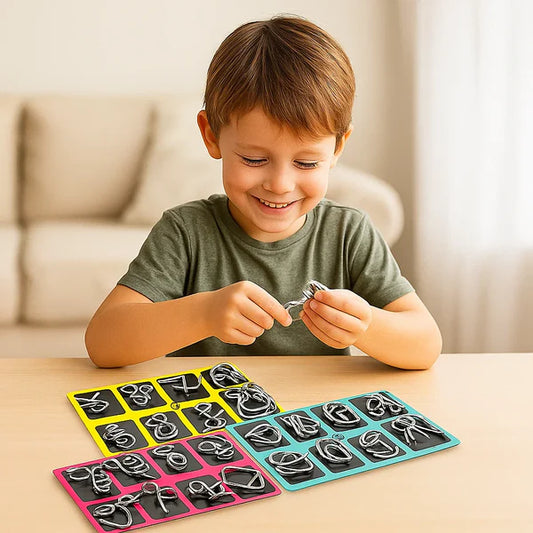 8-Teile Metall Montessori Puzzle – IQ & Gehirntraining für Erwachsene