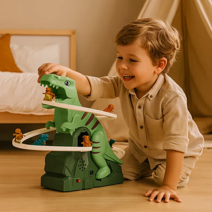 Dino-Abenteuer Rennbahn – Elektrische Spielbahn mit Musik & Bewegung für Kinder