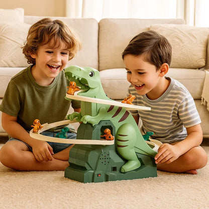Dino-Abenteuer Rennbahn – Elektrische Spielbahn mit Musik & Bewegung für Kinder