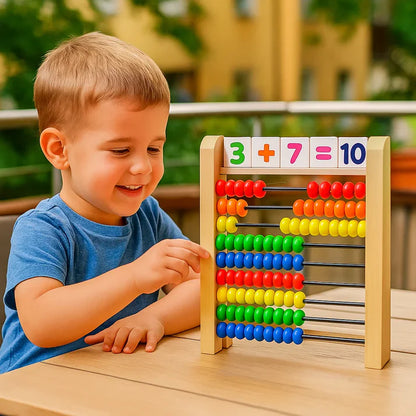 Holz Rechenrahmen 100 Perlen – Spielerisch Mathe Lernen