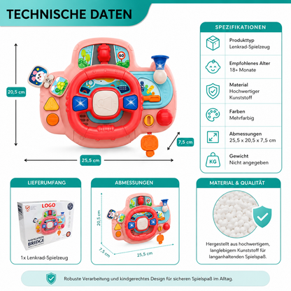 Interaktives Baby-Lenkrad – Musik, Geräusche & spielerisches Lernen