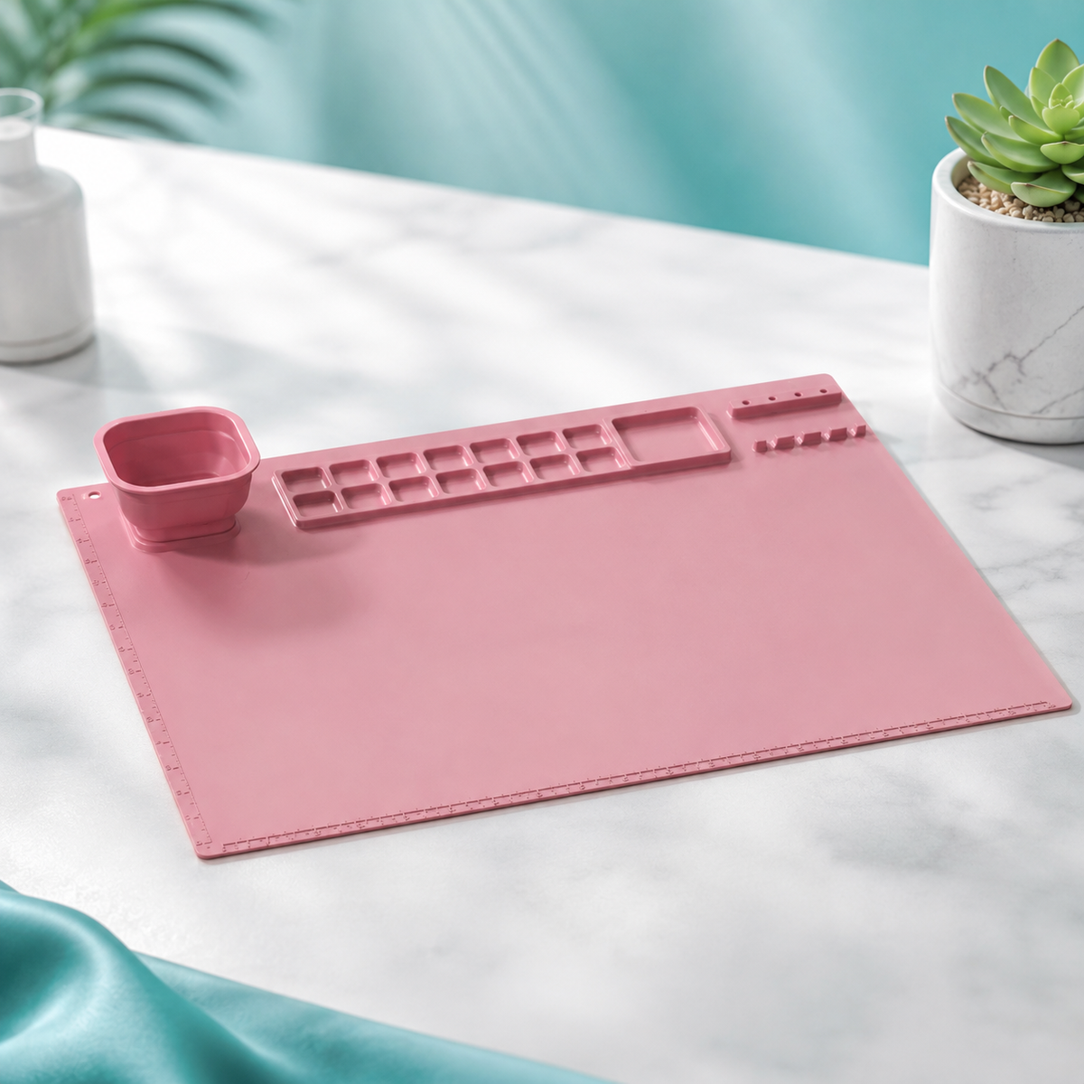 Multifunktionale Silikon-Malunterlage für kreative Meisterwerke Rosa