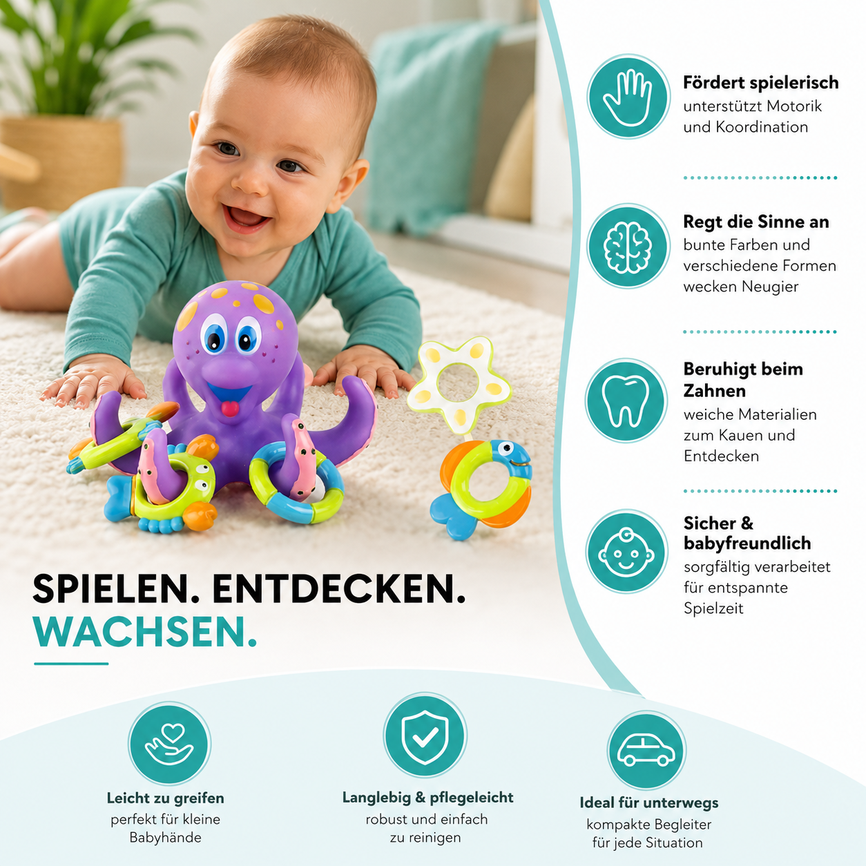 Interaktives Oktopus-Badespielzeug – Spielspaß & Lernen im Wasser