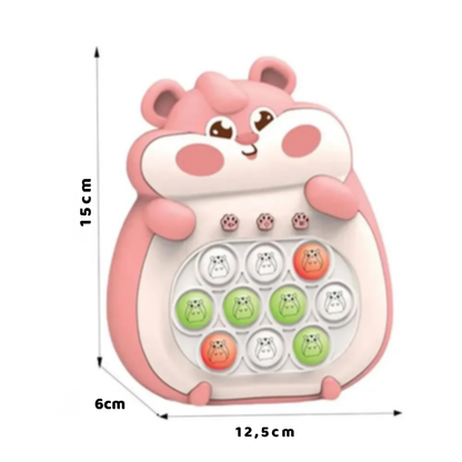 Schnell Drücken Spiel Konsole – 999 Ebene Gehirntraining & Stressabbau Rosa Hamster
